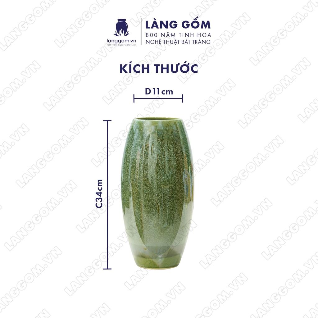 Bình hoa, lọ hoa Gốm sứ Bát Tràng cao cấp Men hỏa biến dáng bom đại dùng làm quà tặng, trang trí - Làng Gốm Bát Tràng