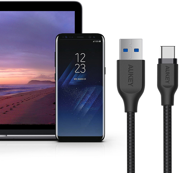 Dây Cáp Sạc USB Type-C Aukey CB-AC1 (1.2m) - Hàng Chính Hãng