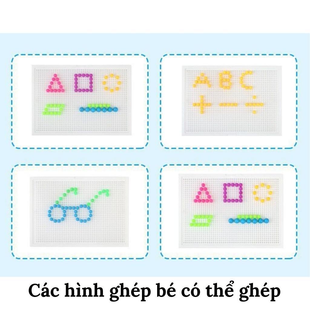 Đồ chơi lắp ghép Bộ Ghép Hình Hạt Nấm Nhựa 296 Chi Tiết Cho Bé Phát Triển Trí Sáng Tạo Luna Kid's