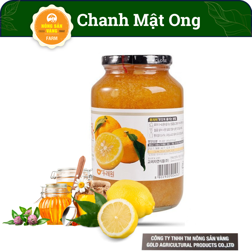 Mật Ong Chanh, Gừng Hàn quốc, Citron Tea Nắp Đen VIP 1kg - Nông Sản Vàng