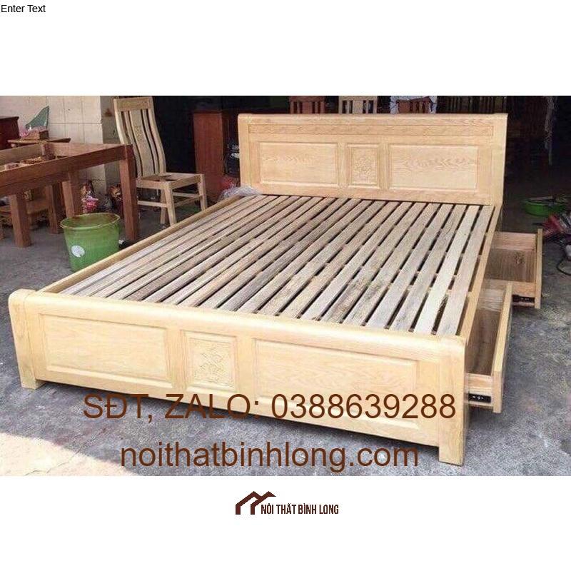 Giường gỗ sồi 1m6 * 2m freeship