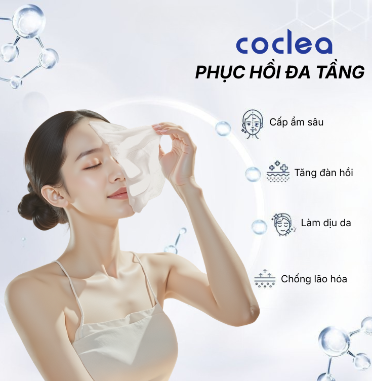 Mặt nạ hỗ trợ dưỡng trắng và cấp ẩm, cải thiện đàn hồi làn da Coclea Brightening Collagen Gauze Mask Pack (5 miếng)