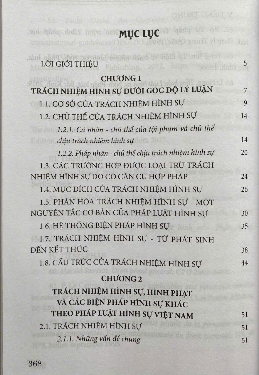 Trách Nhiệm Hình Sự, Hình Phạt Và Các Biện Pháp Hình Sự Khác