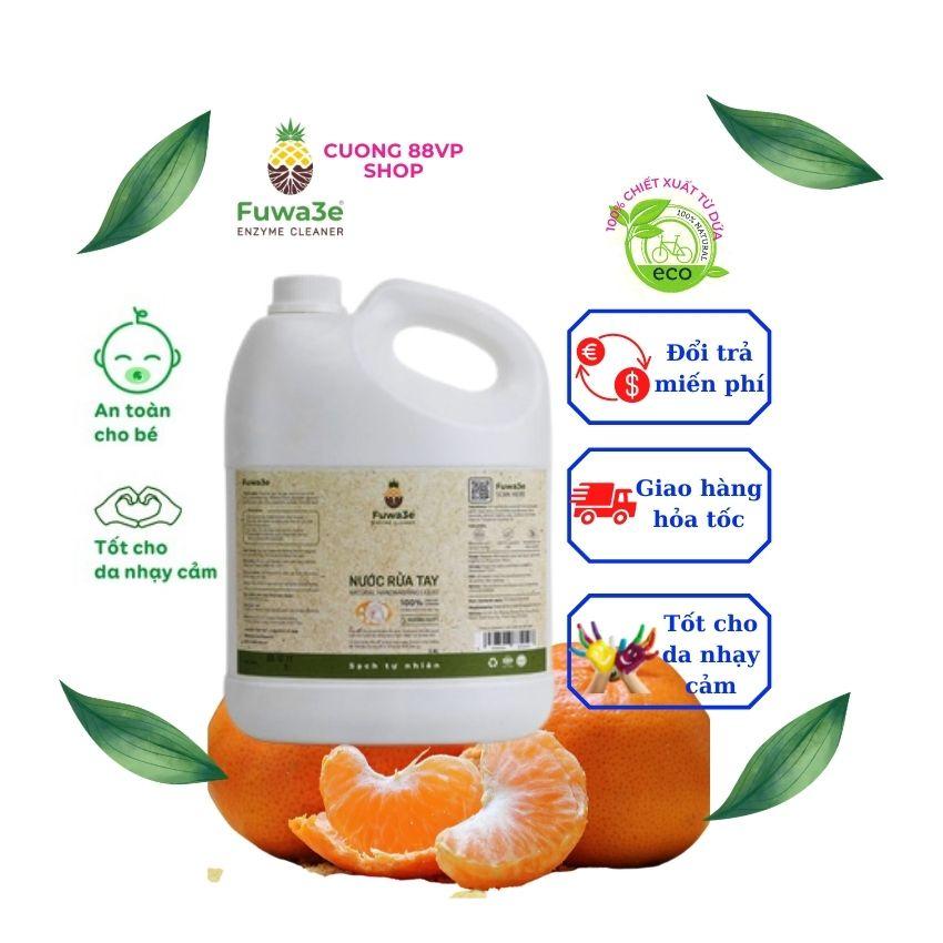 Nước Rửa Tay Sát Khuẩn Fuwa3e, 3800ml Hữu Cơ Mùi Tinh Dầu Quýt, Enzyme Sinh Học, Tốt Cho Da, An Toàn Cho Bé.Cuong88vp