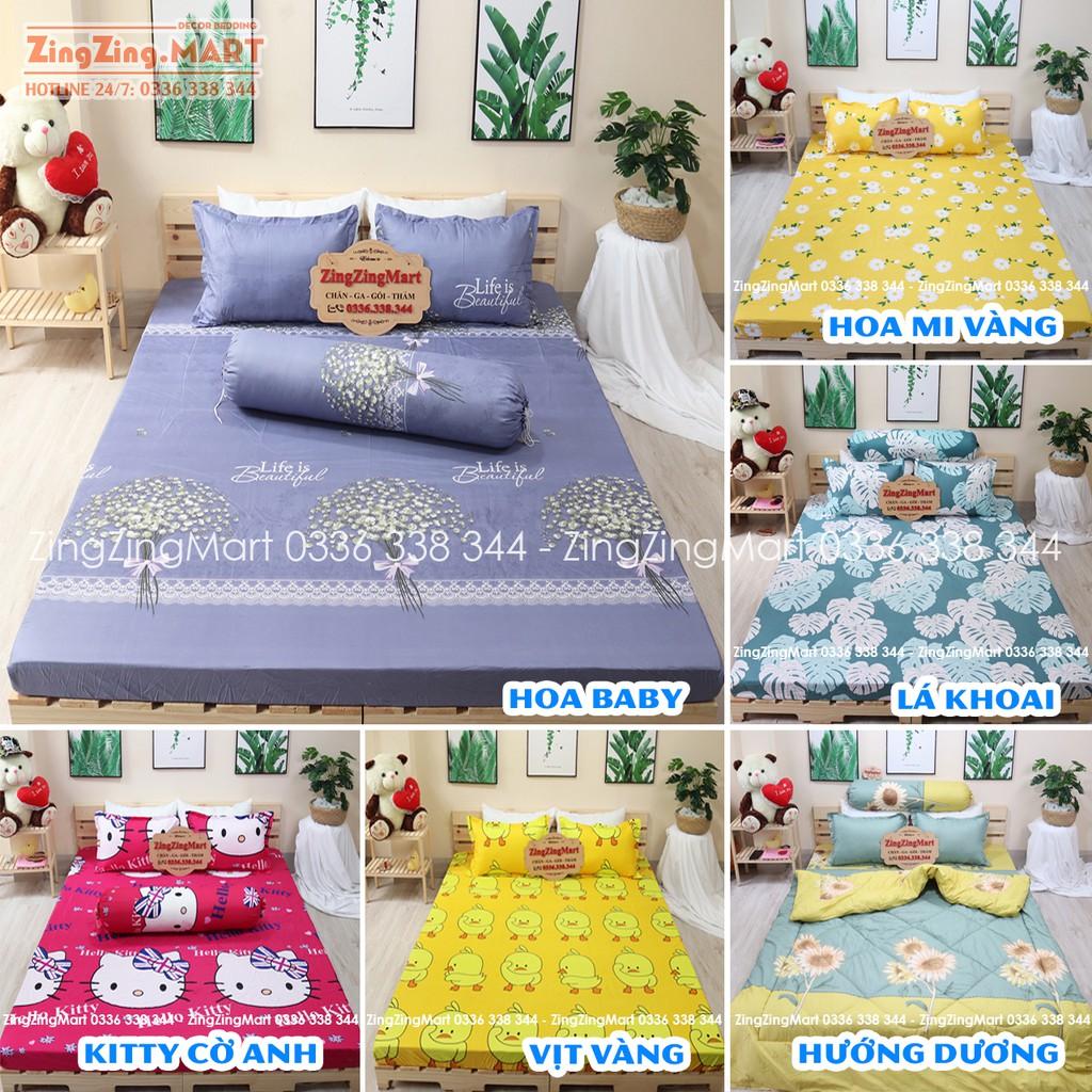 Combo Ga Và 2 Vỏ Gối Poly cotton m2/m6/m8/2m2 Mẫu Đa Dạng (Ibox shop nha)