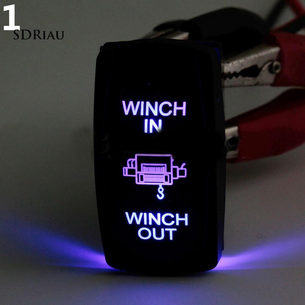 Công tắc rocker UTV laser đèn LED kép 7 chấu điều khiển tời kéo 12V 24V chuyên dụng