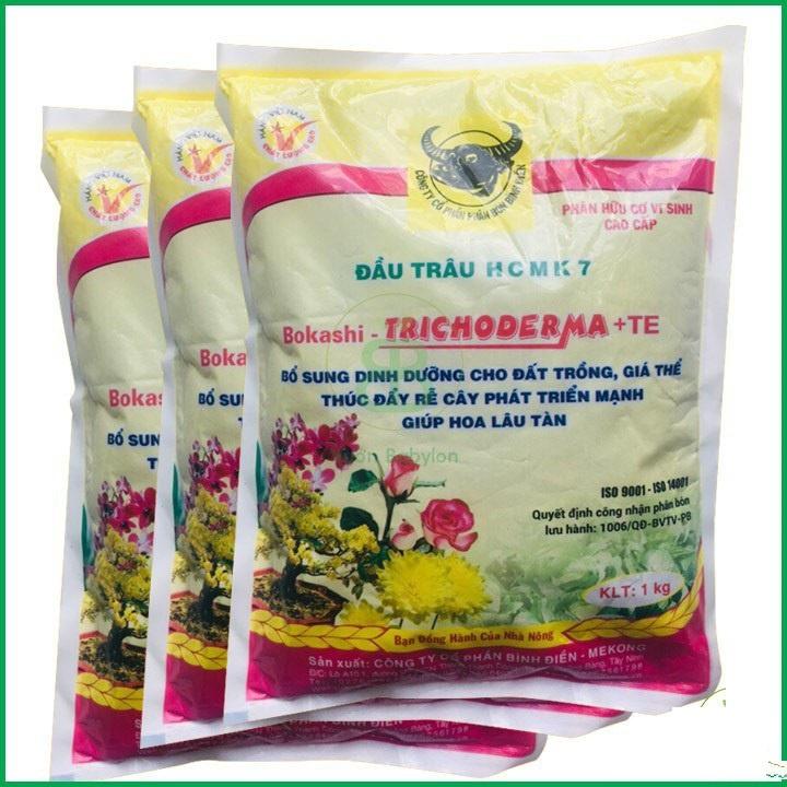 Phân Đầu Trâu HCMK7 Hữu Cơ Trichoderma bịch 1kg - KNS3757