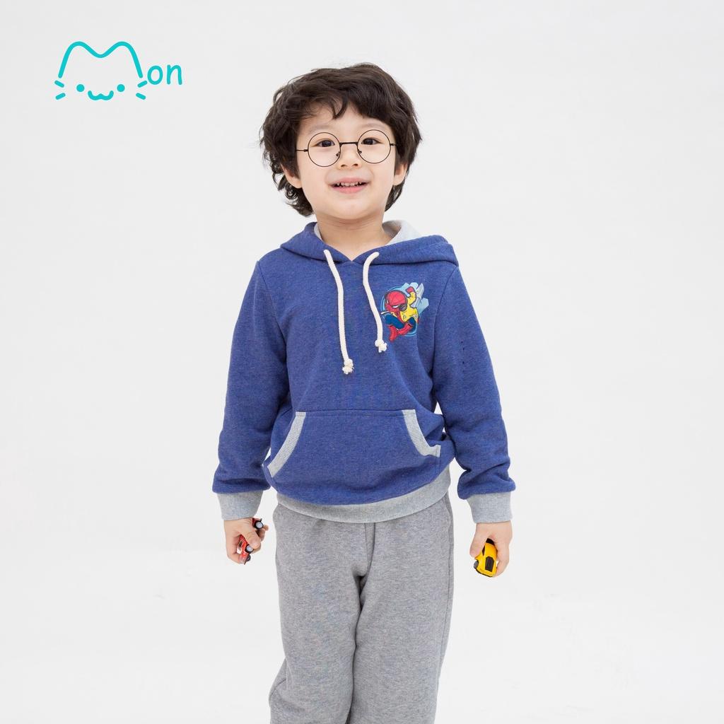 Bộ nỉ hoodie thu đông cho bé trai chất liệu nỉ chân cua cao cấp MonBabies BMNT22W011