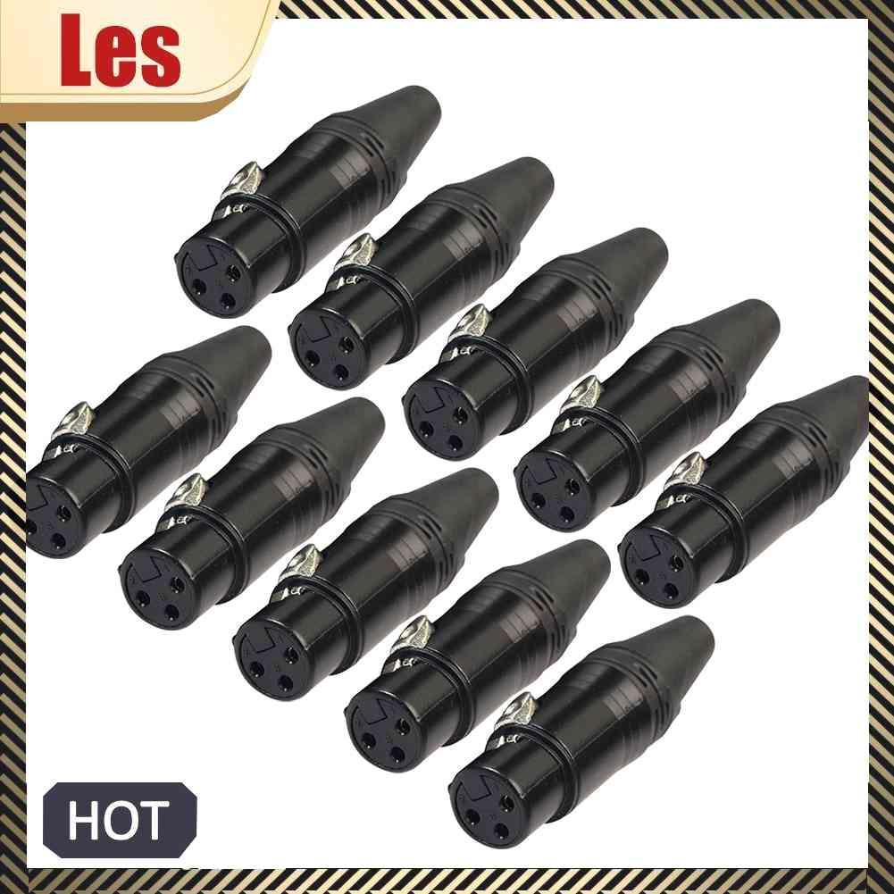 Set 10 Đầu Nối Dây Cáp Âm Thanh XLR 3Pin