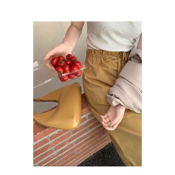 Chân váy dài cổ điển, chân váy chữ A dài có túi màu trắng, kem, kaki
