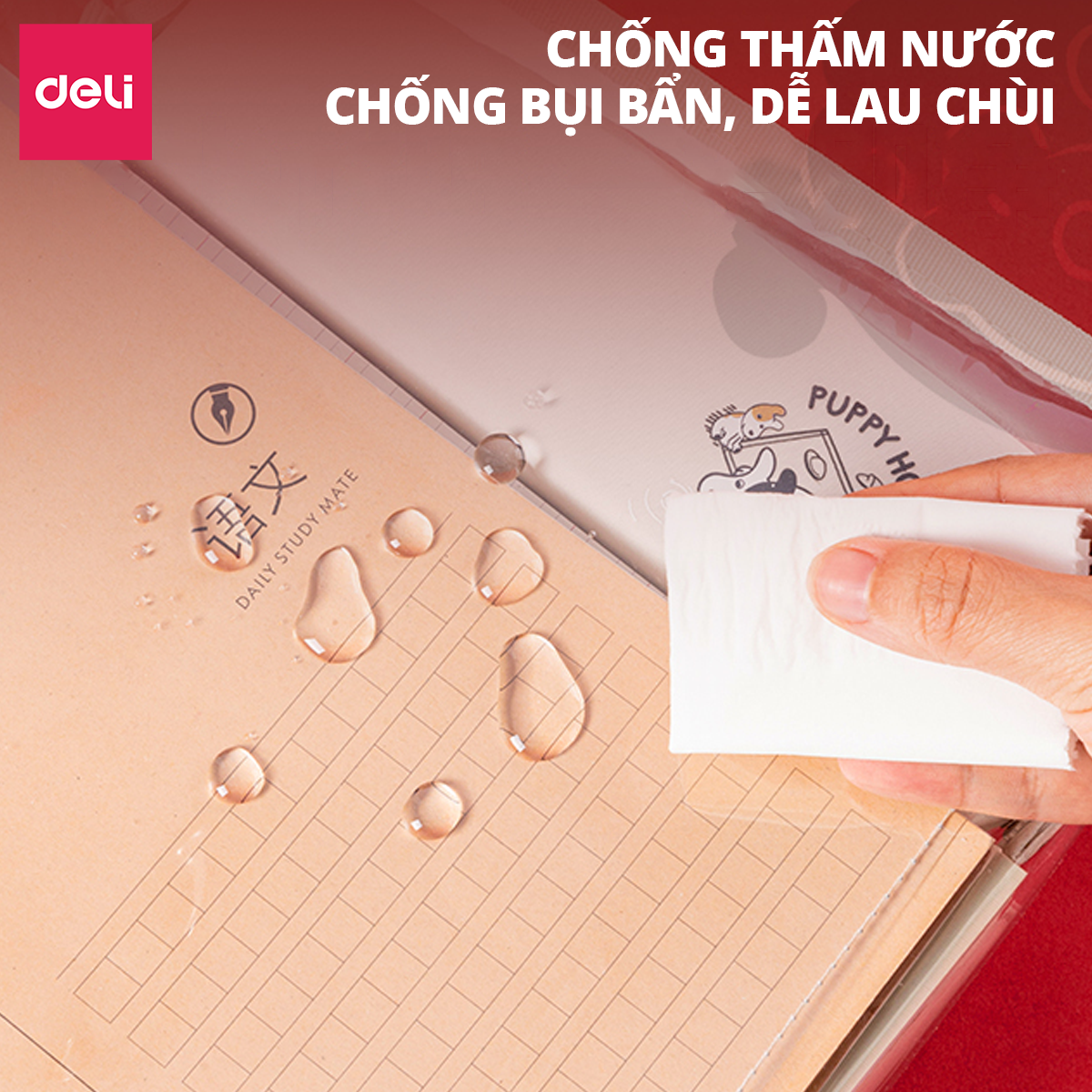 Túi Tote Túi Học Thêm Deli Trong Suốt Dễ Thương Sức Chứa Lớn Chống Nước, Chống Bụi Đựng Tài Liệu Sách Vở Học Sinh