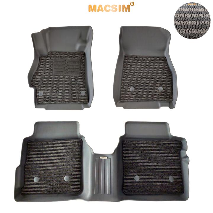 Thảm Lót Sàn 2 Lớp TPE Macsim Nissan Almera Chuẩn Form, Bền, Không Mùi (sd3 xám đen ct)