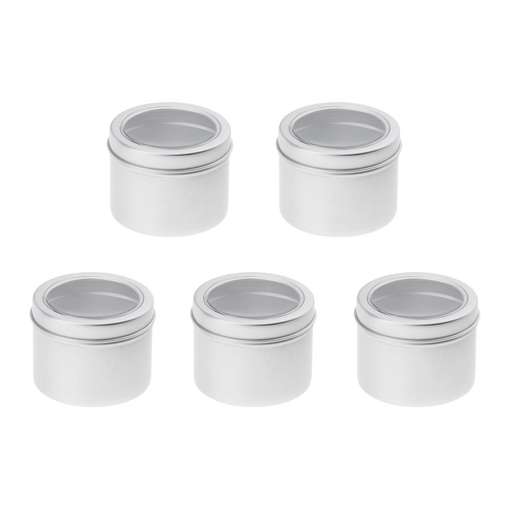 60pcs Aluminium Tin Lip Balm Tin Pots Cosmetic Cream Jar Bottle Containers