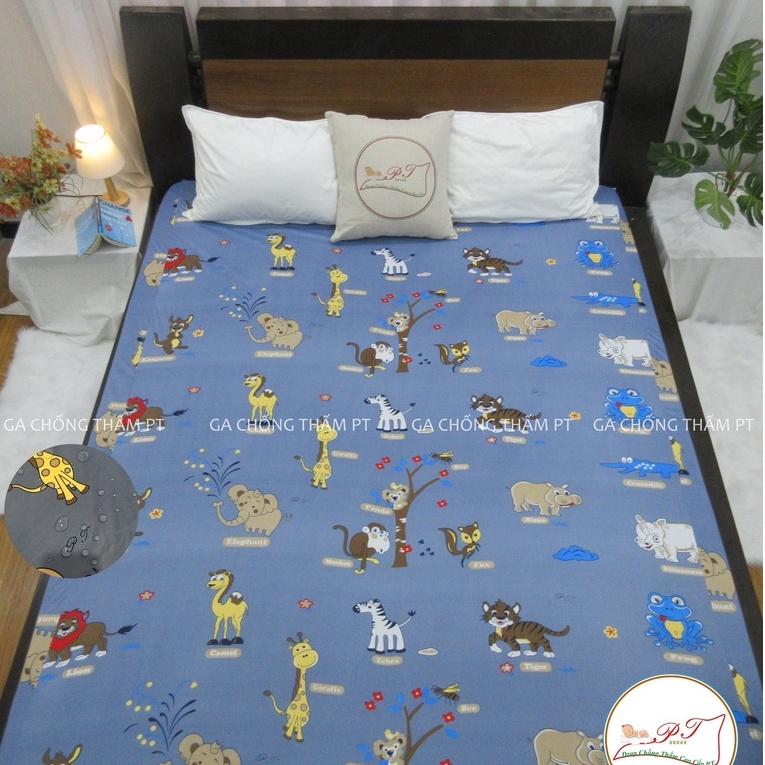 Ga chống thấm cho bé chính hãng PT, chất liệu cotton, chống thấm nước tuyệt đối bé tè lau là sạch, không nóng