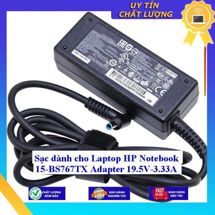 Sạc dùng cho Laptop HP Notebook 15-BS767TX Adapter 19.5V-3.33A - Hàng Nhập Khẩu New Seal