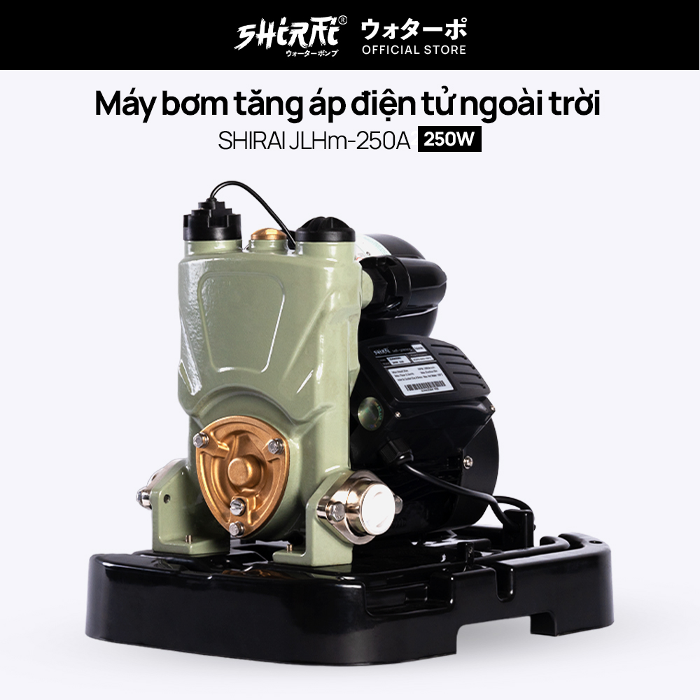 Máy bơm tăng áp điện tử ngoài trời SHIRAI JLHm 250A - Máy bơm điện tử tự ngắt thông minh lắp đặt trực tiếp ngoài trời