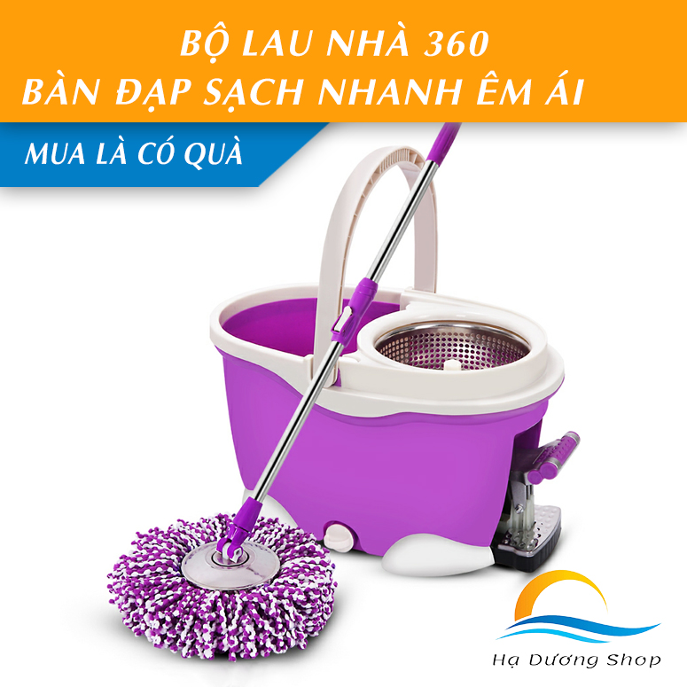 Bộ Lau Nhà Thông Minh 360 Độ Tự Vắt Thái Lan Spin Mop Plus Cao Cấp HADU