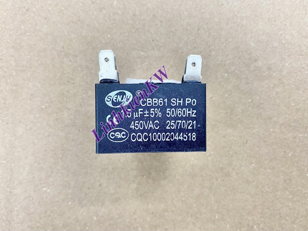 Tụ Quạt Điều Hòa 1.5uf 450v Chân Jack, Mới, Chính gốc 100%