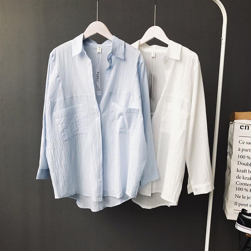ÁO SƠ MI LỆCH TÀ SIÊU MÁT(kèm hình shop tự chụp)