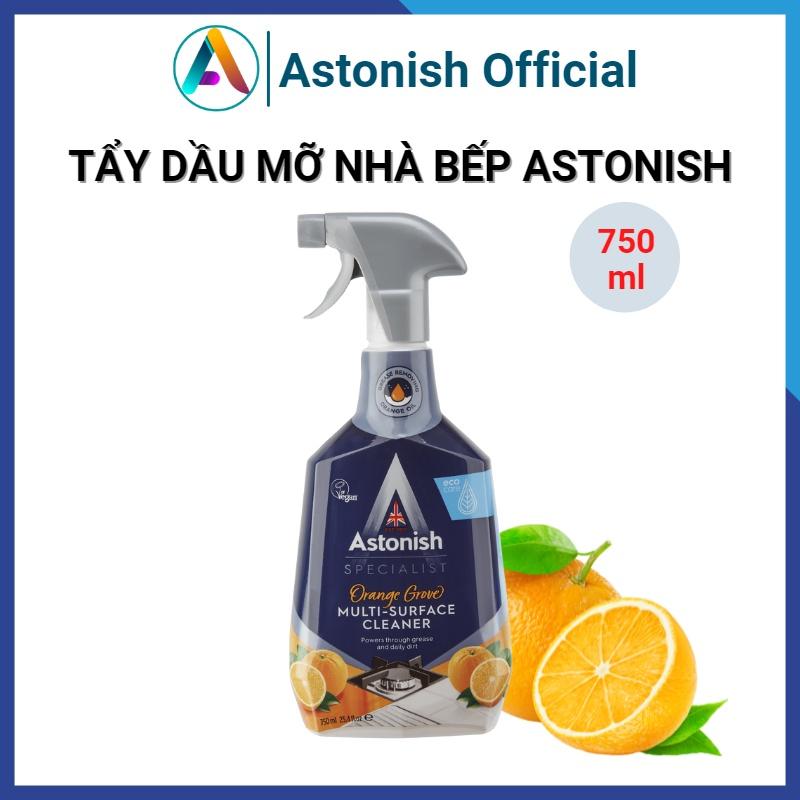 Tẩy dầu mỡ ASTONISH hương cam nước lau bếp từ hút mùi bàn ăn C6790