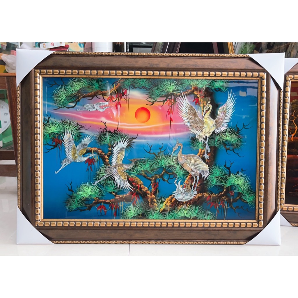 Tranh sơn mài - TÙNG HẠC DIÊN NIÊN -Size 40x60 cm - Ý Nghĩa Phong Thủy