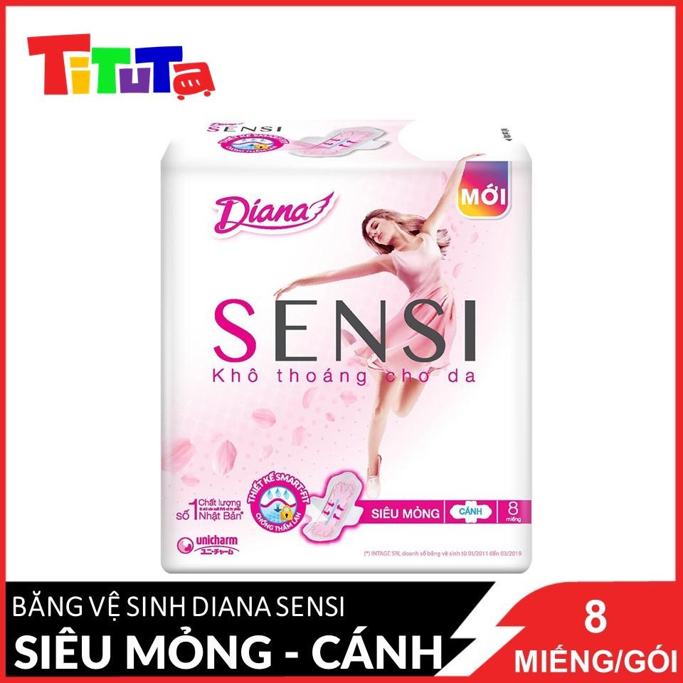 Băng Vệ Sinh Diana Sensi Siêu Mỏng Cánh (Gói 8 Miếng)