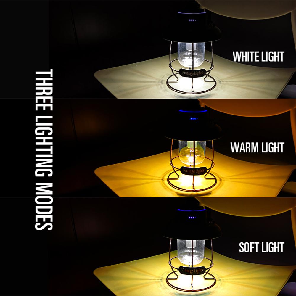 Outdoor Portable Stepless Dimming LED Camping Light USB Rechargeable Bright Lantern Emergency Lamp Street Stall Lighting