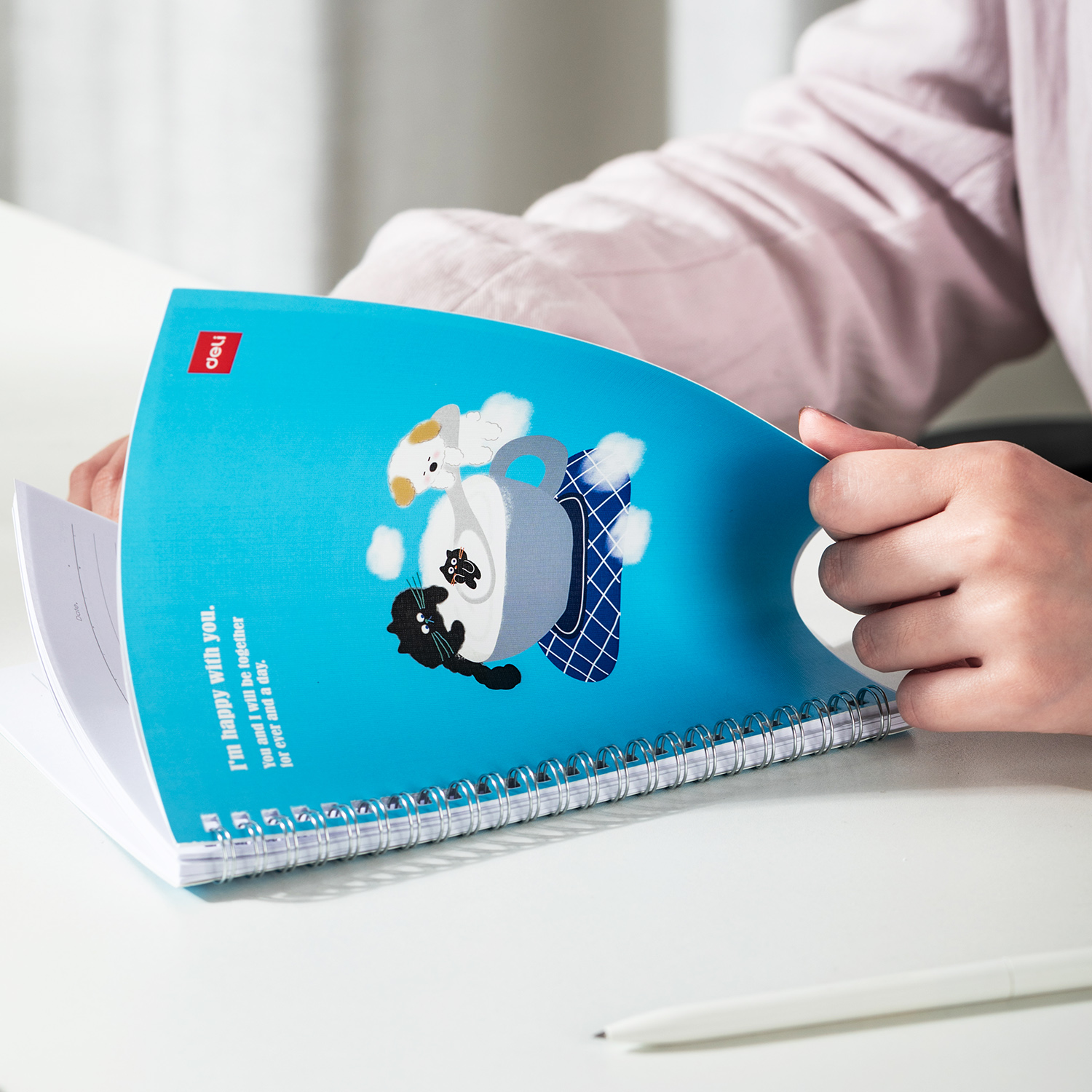 Sổ Tay Ghi Chép Lò Xo Kẻ Ngang A5 Gáy Xoắn 120 Trang Deli - Phù Hợp Làm Sổ Kế Hoach Planner, Viết Nhật Kí, Tập Vở Học Sinh Sổ Tay Văn Phòng - Màu Ngẫu Nhiên - LA560 ELA560 LPA560