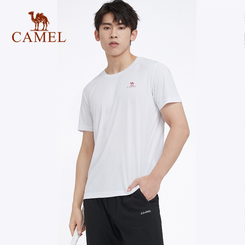 CAMEL Áo Thun Nam Nhanh Khô Áo Thể Thao Vải Viscose Chạy Bộ Thường Ngày Ngắn Tay Thoáng Khí Mùa Hè