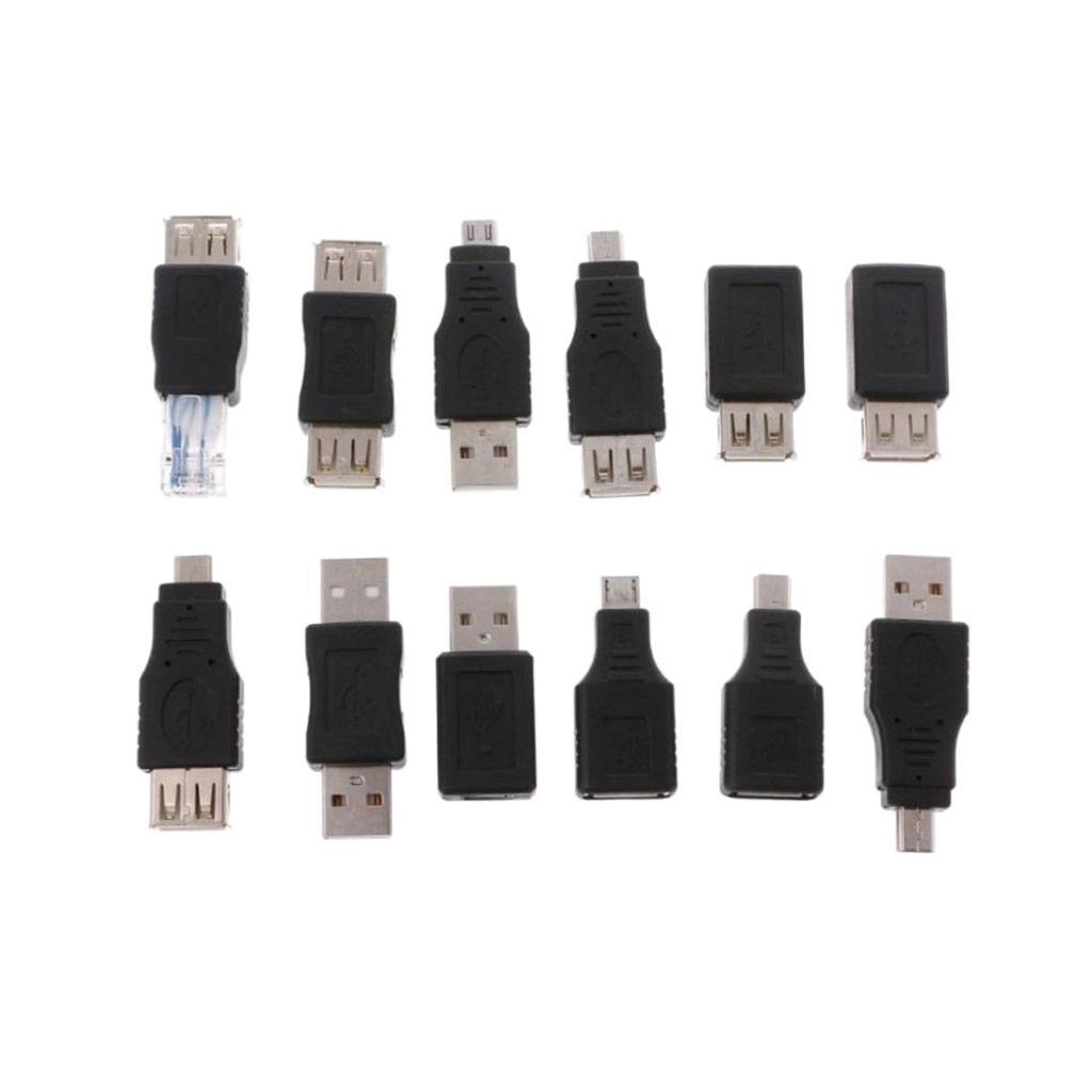 12Pcs OTG USB 2.0 A Male to Female Micro Mini USB  Converter Adapter