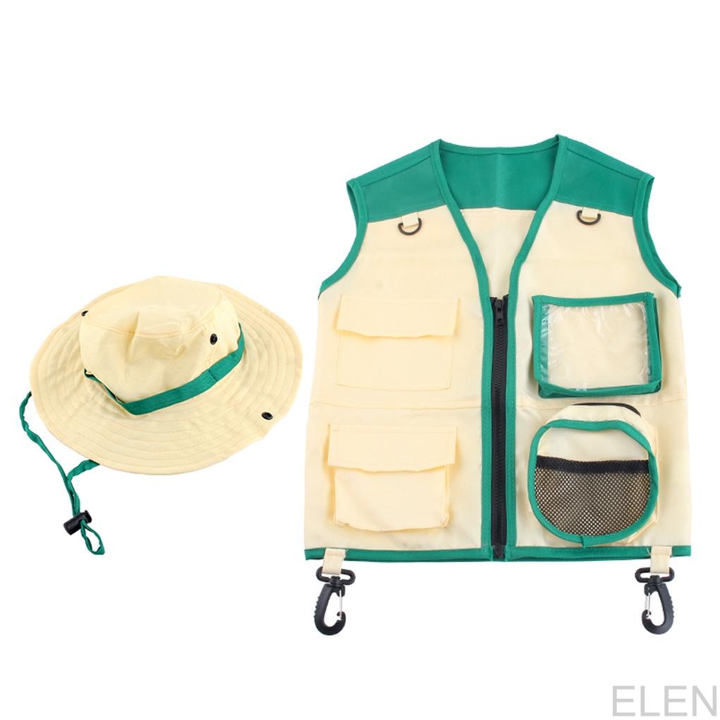 *! Insect *Explorer *Vest *Hat [Set]![Kit] Outdoor Camping Hiking Fishing Children *AdventureELEN