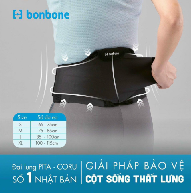 Đai hỗ trợ vùng thắt lưng Bonbone Pita coru standard & wide