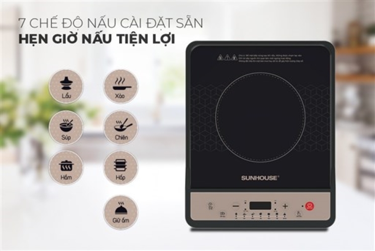 Bếp từ đơn cơ SUNHOUSE SHD6160 - Hàng chính hãng kèm nồi lẩu