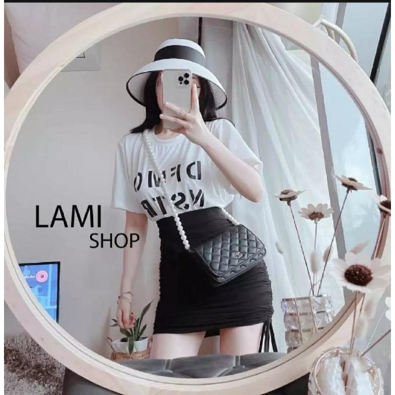 Set áo phông in chữ kèm chân váy xinh đẹp