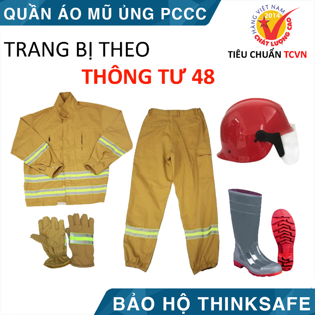 Quần áo PCCC theo thông tư 48 có tem kiểm định PCCCAP-65/Bộ trang phục PCCC theo thông tư 48