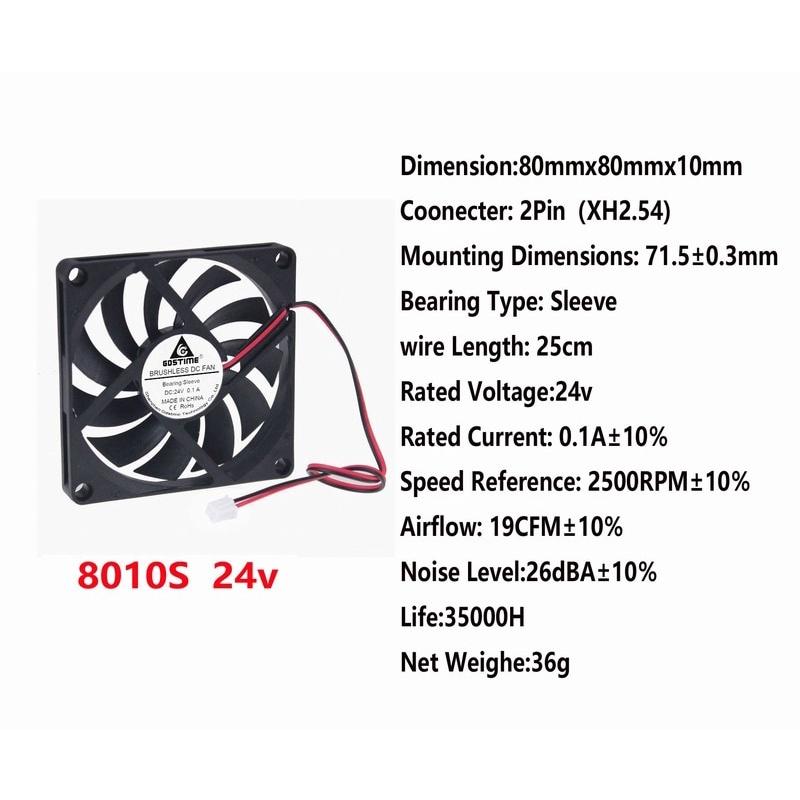 1 Pieces Gdstime DC 14V Two Wires 1Pin 8cm 80x80x1mm Brushless DC Cooling Fan 80mm x 1mm 801 Motor PC Computer CPU Cooler