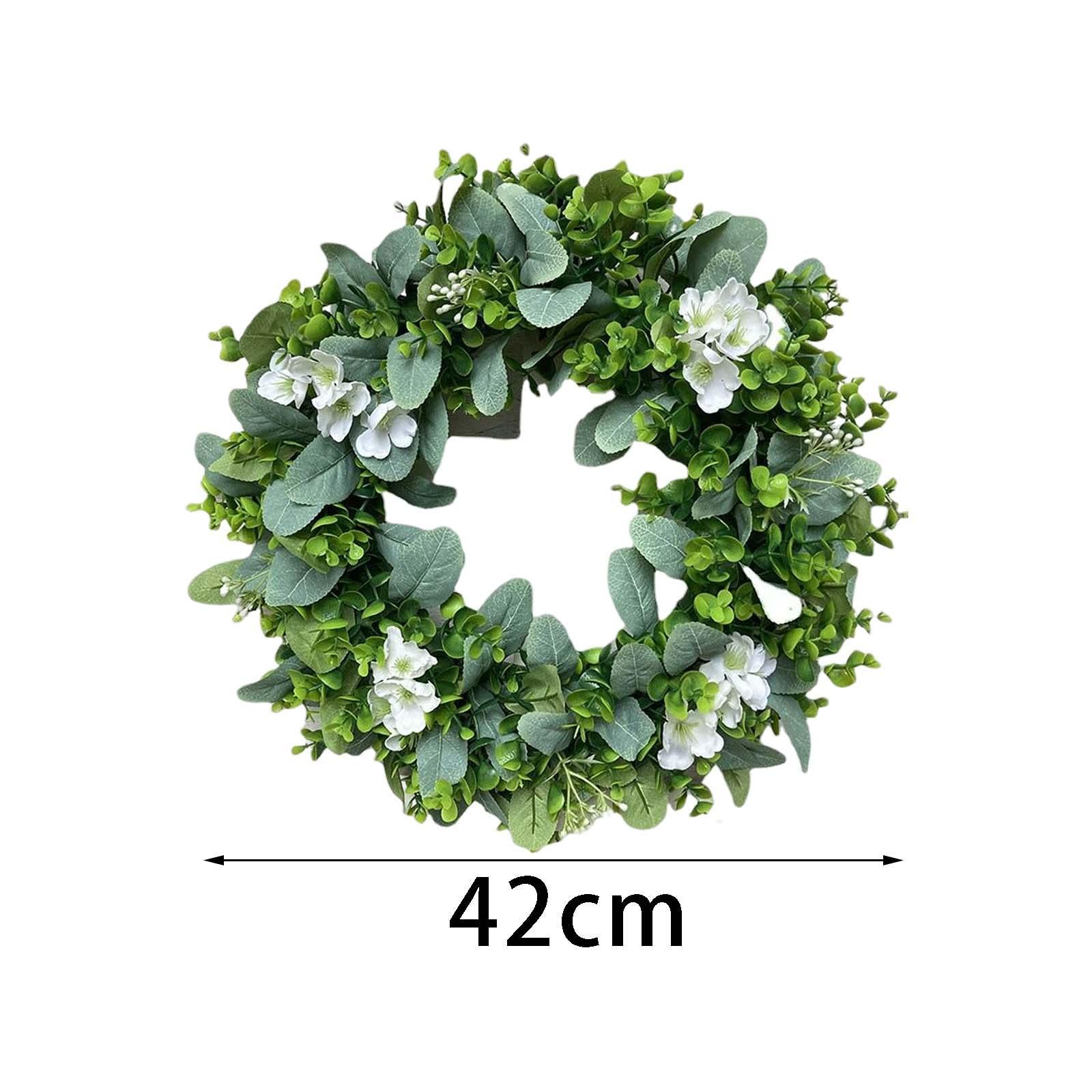 42cm Wreath Artificial Hanging Garland Green Plant Wedding Home Decor