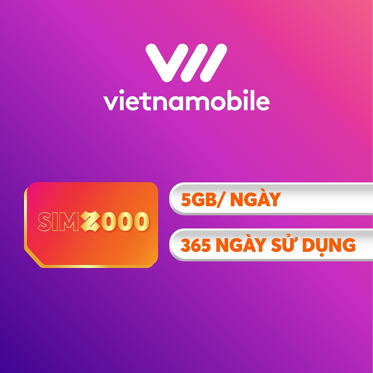 Sim 4G Vietnamobile vào mạng cả năm 12 tháng (5GB/Ngày - 150 GB/tháng) - Hàng chính hãng