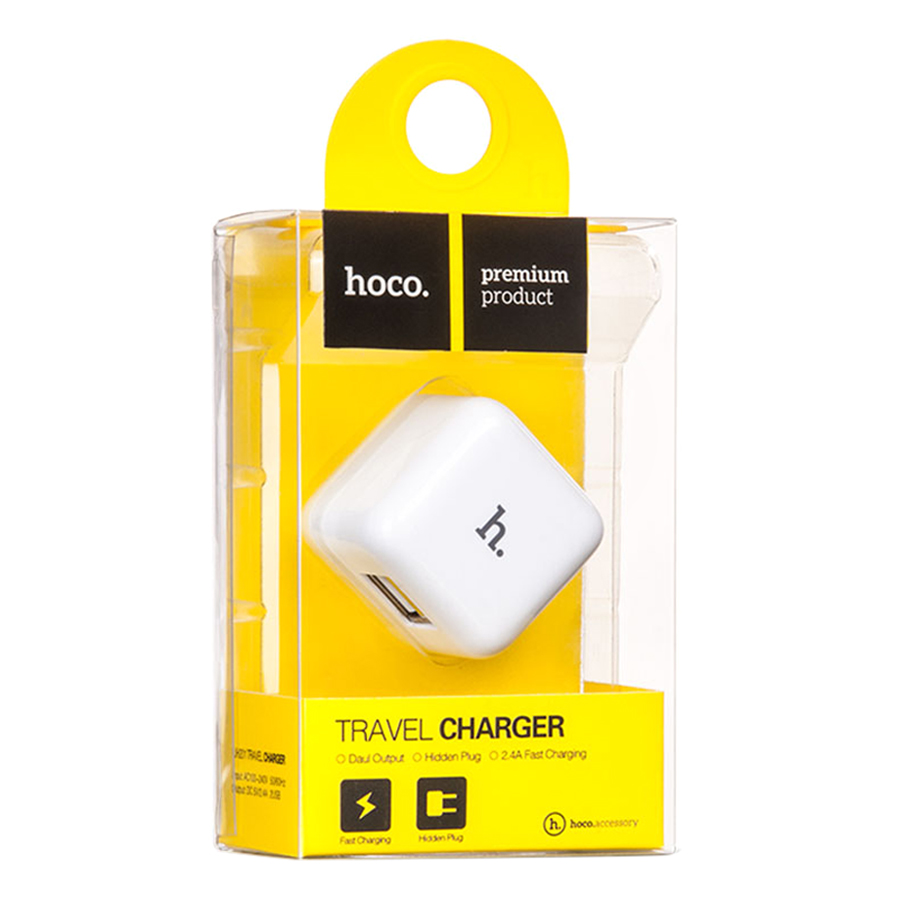 Adapter Sạc 2 Cổng USB Hoco UH201 - Hàng Chính Hãng