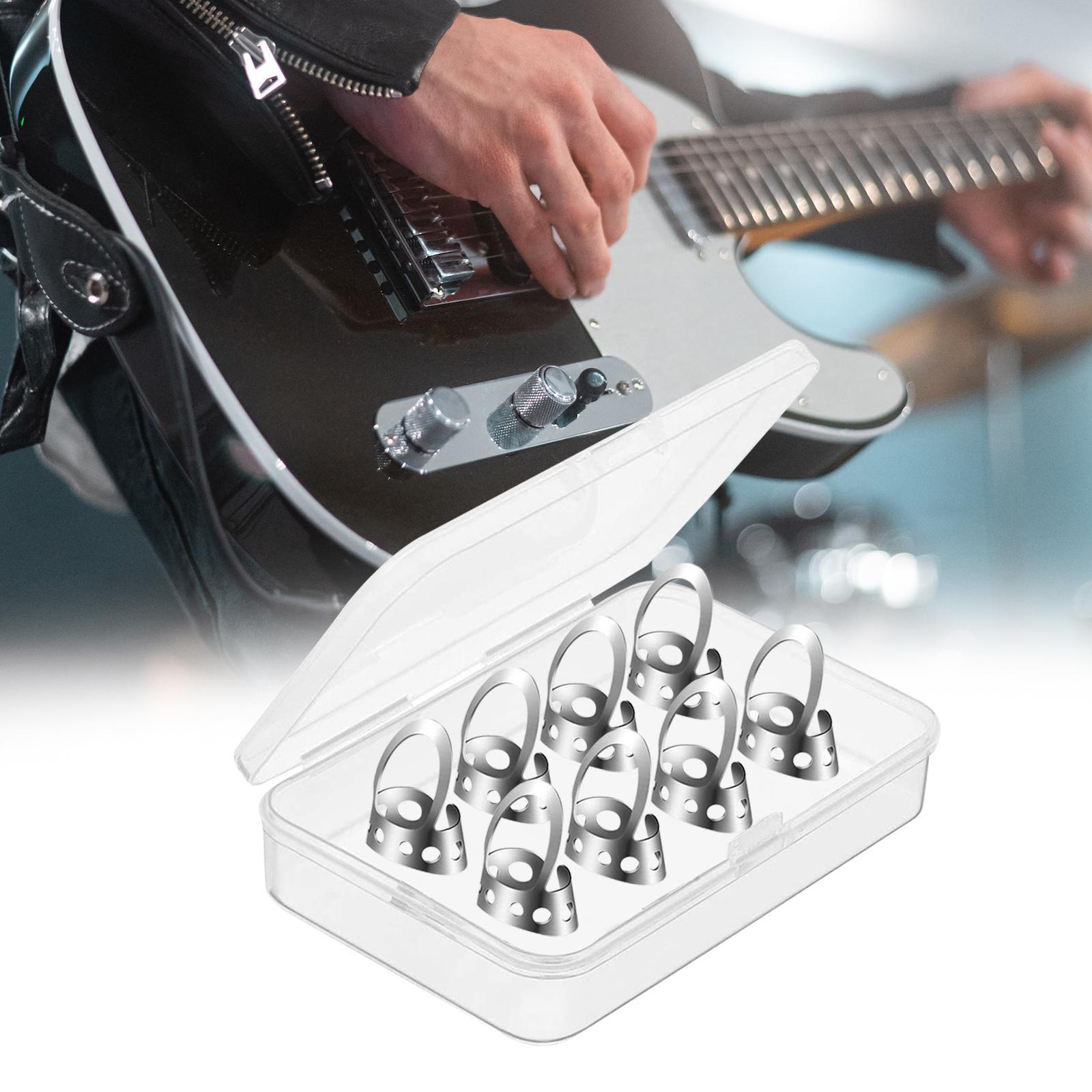 8 Pieces Guitar Picks Plectrum Thumb Finger Picks Set for Mandolin Harp Bass