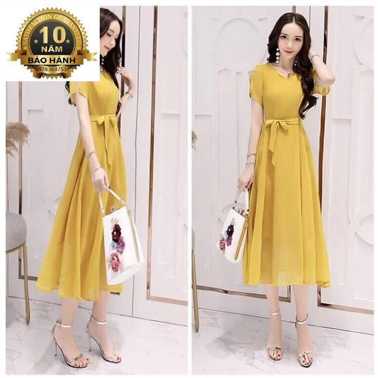 Đầm form dài voan chiffon xẻ đùi Misa Fashion MS307 đi chơi, dự tiệc - Có 3 màu