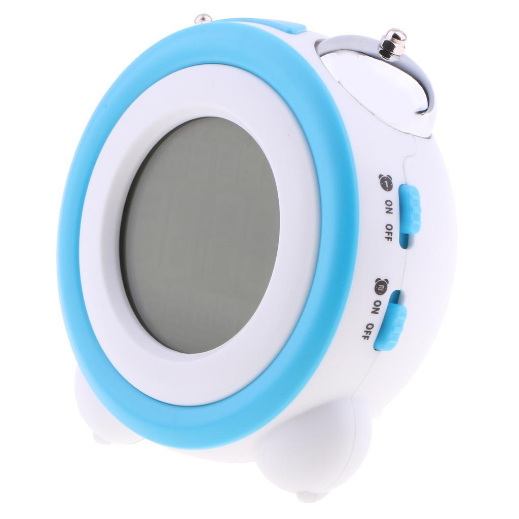 Digital Dual Alarm Clock Loud Alarm Clock Twin Bell Kids Small Clock blue