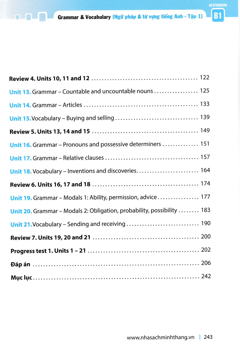 Destination B1 - Ngữ Pháp Và Từ Vựng Tiếng Anh - Tập 1_MT