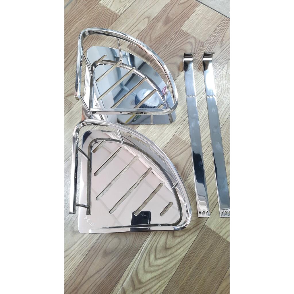 Kệ Góc 2 Tầng Đa Năng Nhà Tắm Inox 304 Sang Trọng Cao Cấp Bề Mặt Sáng Bóng