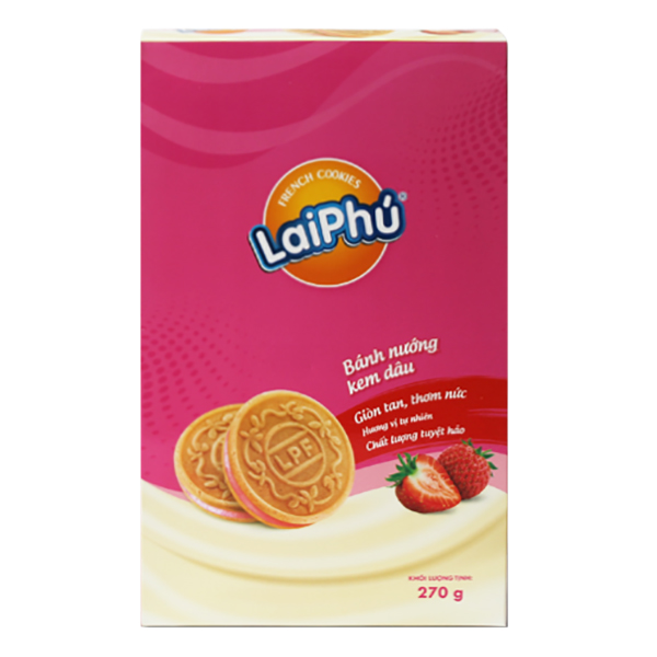 Bánh cookies Lai Phú kem Dâu 270g