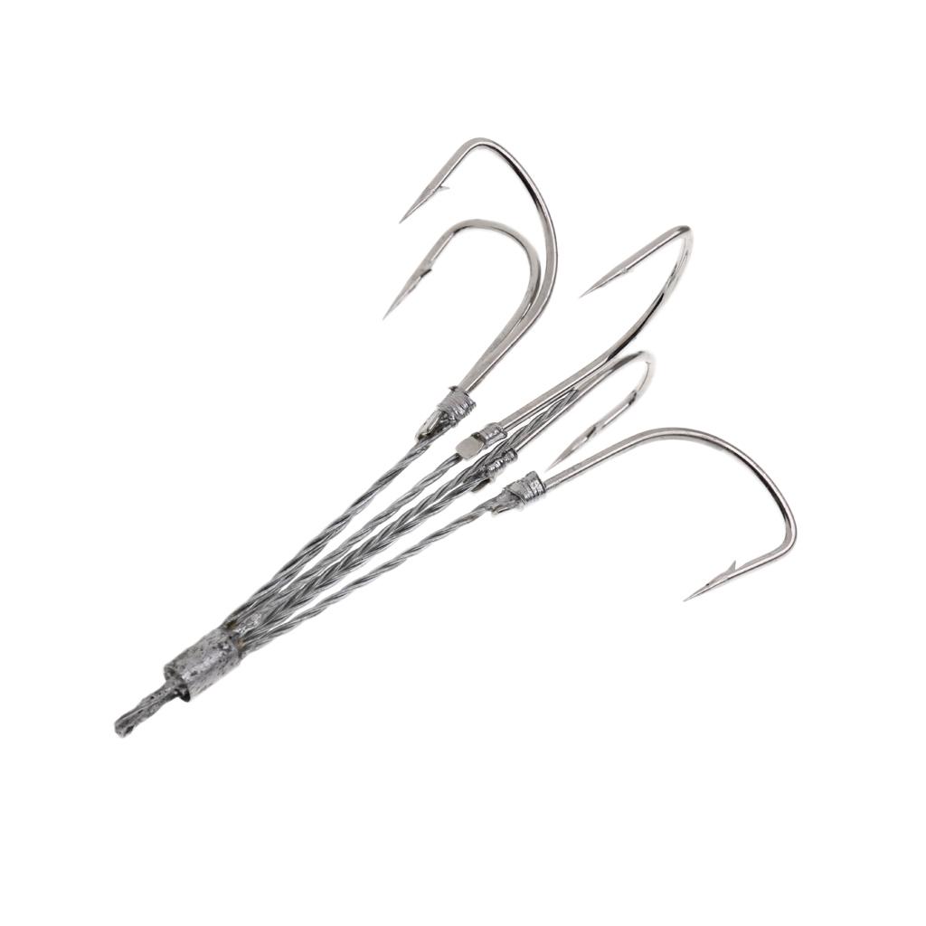 Fishing Hooks 5 Claw Hooks With Elastic Steel Wire Hooks With Barb