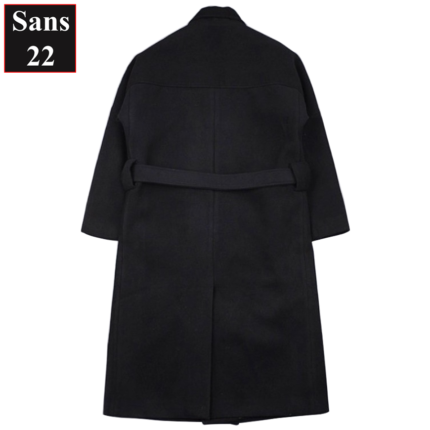 Áo măng tô nam form rộng Sans22 khoác dạ blazer dáng dài mangto hàn quốc đen bigsize to cỡ lớn 3xl 4xl 5xl 80kg 90kg 100kg