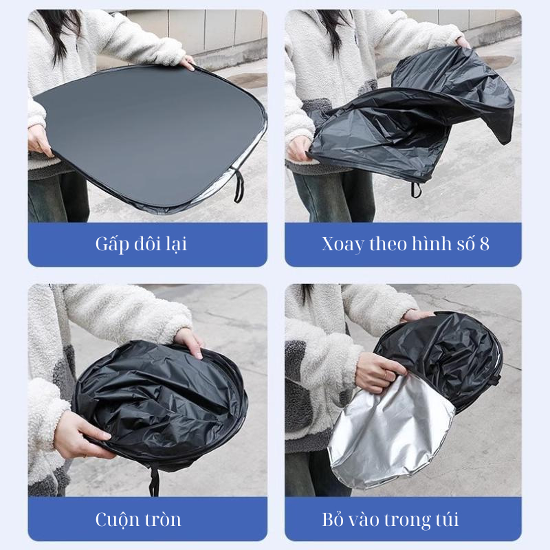 BẠT CHỐNG NẮNG PHÍA TRONG KÍNH LÁI Xe Ô Tô | Bảo Vệ Nội Thất Bên Trong xe, Giảm Nhiệt Độ, Chống Tia UV, Cực Tím
