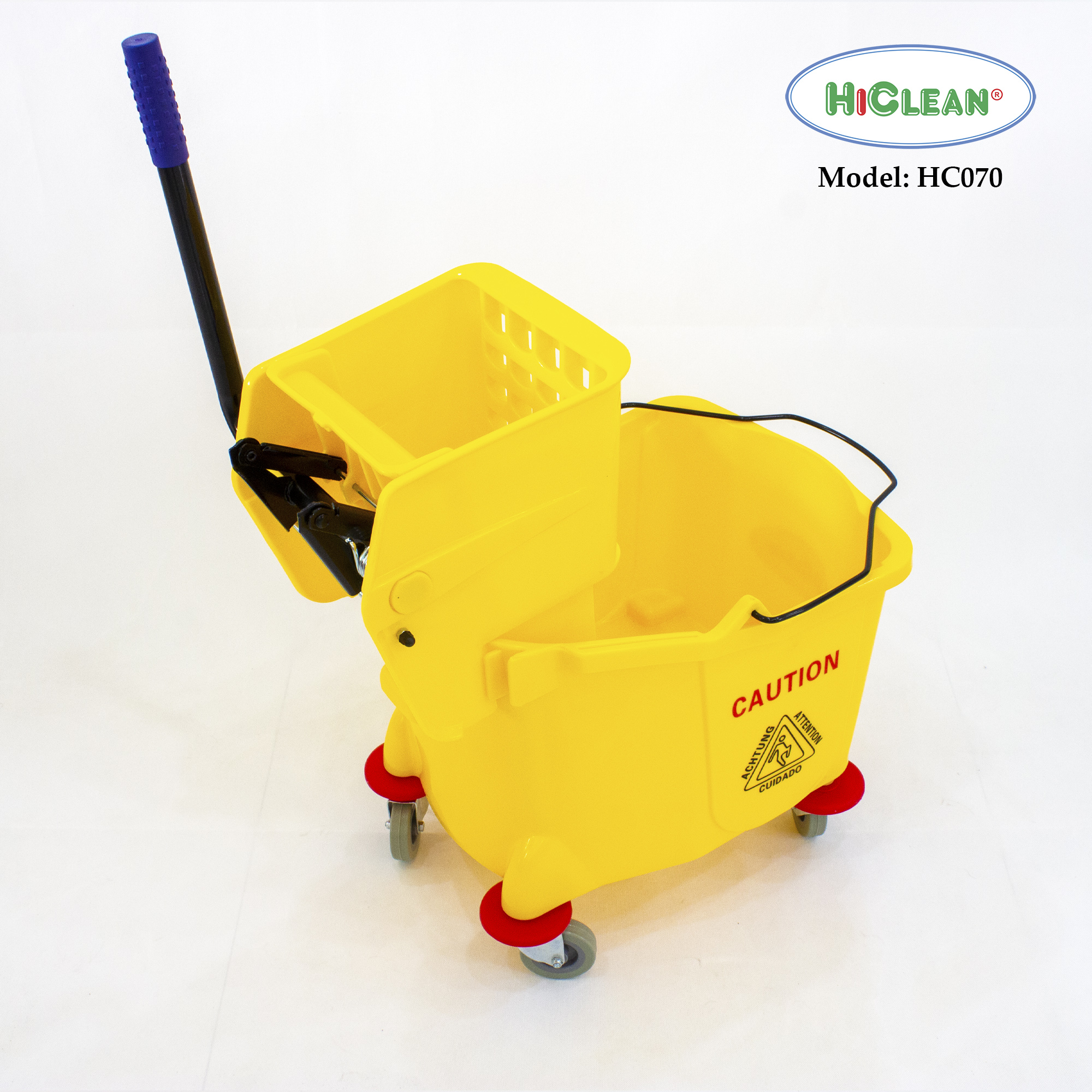 Xe đẩy vắt nước lau nhà HiClean HC070 - Màu Vàng, dung tích 36L