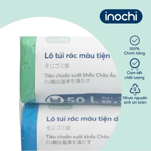 Lô túi rác màu tiện dụng Inochi - Soji 4 x 50L có quai cầm